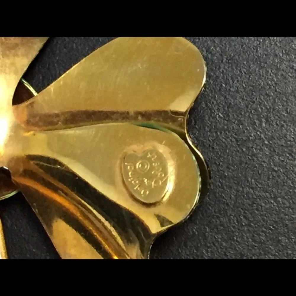 Vintage Original by Robert Enamel Flower or Shamrock Brooch
